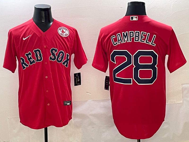 Men Boston Red Sox #28 Campbell Red Game 2025 Nike MLB Jersey style 6